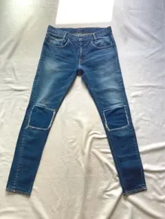 JohnUNDERCOVER リペア加工ストレッチ　デニムパンツ　インディゴ　2