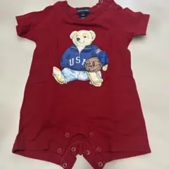 Ralph Lauren 赤 半袖ロンパース M (6-12m)