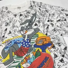 レア 希少 90s Bugs Bunny 両面 総柄 Tシャツ
