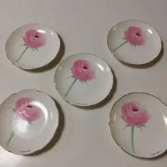HANAEMORI ピンク花柄皿 5枚セット