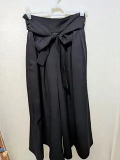 THE SHOP TK リボン付き ブラック ガウチョパンツ Sサイズ