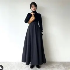 未使用 CLANE ボリュームフレアマキシスカート