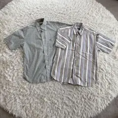 POLO（ポロ）半袖チェックポロシャツ　ストライプポロシャツ