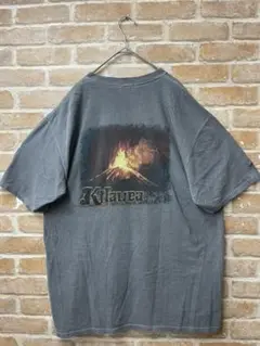90s クレイジーシャツ　古着　Tシャツ　チャコールグレー　黒　バックプリント