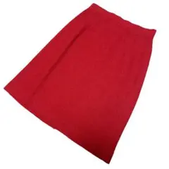 a2553【バレンシアガ】ツイード スカート【キュプラ】38 赤 レッド 上品