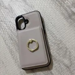 iPhone１６ カバーカード入れ付き ピンクベージュ