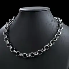 チェーンネックレス　丸型　チェーン　シルバー　シンプル　12mm 45cm