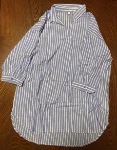 ストライプ　シャツ　しまむら　スキッパー