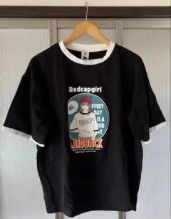 【RED CAP GIRL】 / リブライン / 半袖Tシャツ XＬ 男女兼用