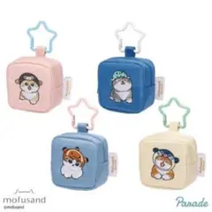 mofusand カラビナつき 刺繍スクエアミニポーチ 全4種セット