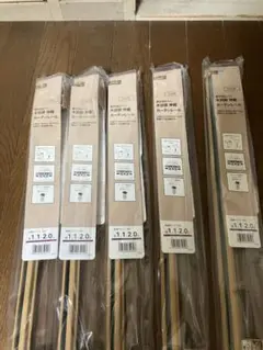 伸縮式カーテンレール1.1m〜2mシングル5本ナチュラル
