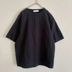 ロットラム 半袖 Tシャツ プルオーバー S コットン 厚手 日本製 ジップ 黒