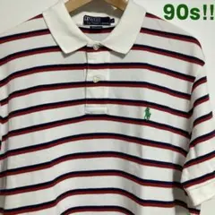 Polo by Ralph Lauren ストライプポロシャツ LL