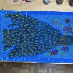 ストール　ショール　青