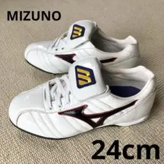 ほぼ未使用 ミズノ MIZUNO 野球 金具スパイク 24cm 白 ホワイト