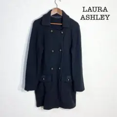 LAURA ASHLEY ダブル ニット コート ブラック 11 L