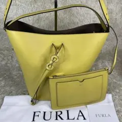 FURLA フルラ ヴィットリア ドローストリング ショルダーバッグ レザー