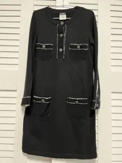 シャネル 黒ニットワンピース36