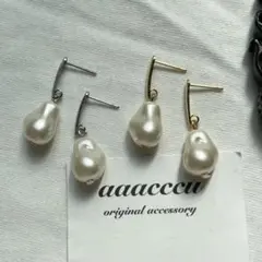 ▫︎▪︎2062025▪︎▫︎silver×模造パールピアス/aaacccu