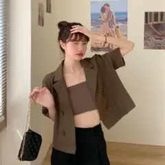 最終値下げ！半袖ジャケット(ブラウン)