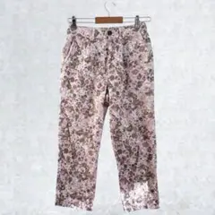 ショコラフィネローブ クロップドパンツ 花柄 フェミニン　a2828