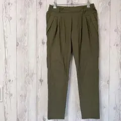 カジュアルパンツ　ゴムウエスト　ストレッチ　カーキ　大きめサイズ　LL