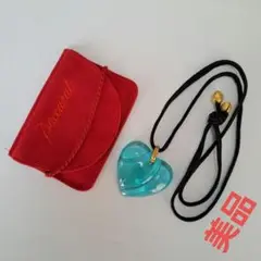 美品❣️バカラ ハート クリスタル クリアブルー ペンダント✨