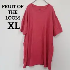 値下歓迎✨FRUIT OF THE LOOM 【XL】　ピンク Tシャツ　大きい