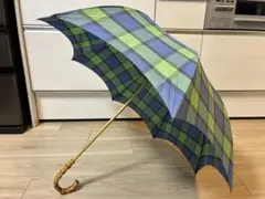 日傘　チェック柄　竹製