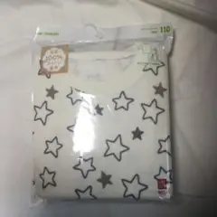 新品　ユニクロ　ホワイト グレー　星柄　キルト　パジャマ 110cm
