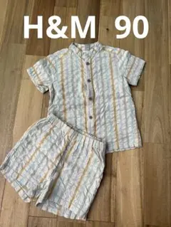 H&M ストライプ 半袖シャツ パンツ セット　セットアップ