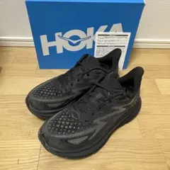 HOKA スニーカー クリフトン9 ワイド 黒　27cm