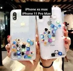 クリアケース iPhoneケース アイコン アプリ ぷかぷか インスタ映え