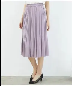 ROPE PICNIC プリーツスカート 38 ラベンダー　ウエストゴム