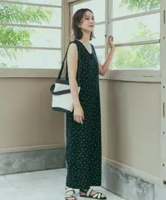 アーバンリサーチドアーズ　リネンレーヨンドットオールインワン
