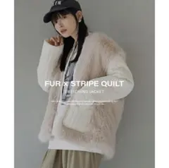 未使用　イーザッカマニアストアーズ　ファー × キルト ジャケット　コート　美品