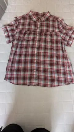 美品　gree*n[nout] 半袖 チェックシャツ 　13号　汚れなし