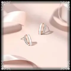 035P【38%OFF】ピアス シェル CZ ダイヤ 癒しのパワー K18PG