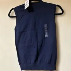 ユニクロ　ネイビー UVCUT ノースリーブセーター S 新品