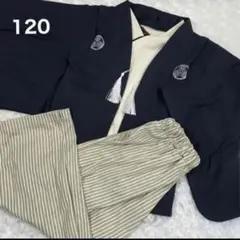 新品タグ付き 袴風 120 ネイビー 紺 七五三 お正月 3点セット