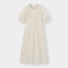 ランタンスリーブワンピース　Mサイズ　ベージュ