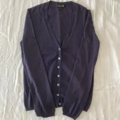 美品ドゥロワー カシミヤシルクニットネイビー1
