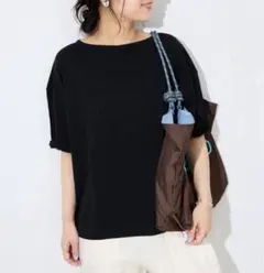 【新品】SLOBE IENA リネンジャージー BIG TEE ＊完売品＊ 黒