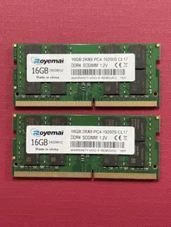 DDR4 16GB　2枚で合計32GB分　ノートパソコン用　SODIMM