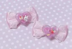 ‪‪❤︎‬現品❤︎ ヘアクリップ 量産型 平成女児 地雷系 リボン ハート