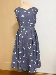 ♡RD 花柄チェックノースリーブワンピース Mサイズ♡