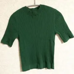 UNIQLO グリーン 半袖ニットLサイズ