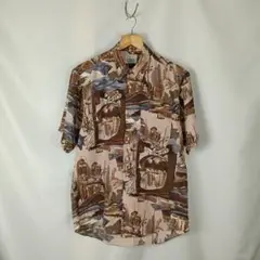 Stylish　半袖シャツ　アロハシャツ　M　日本製　総柄　B3417