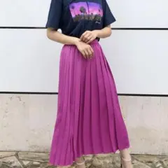 UNIQLO アシンメトリープリーツスカート　ピンク　新品　タグ付き　M