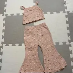 小花柄　リブ　セットアップ
